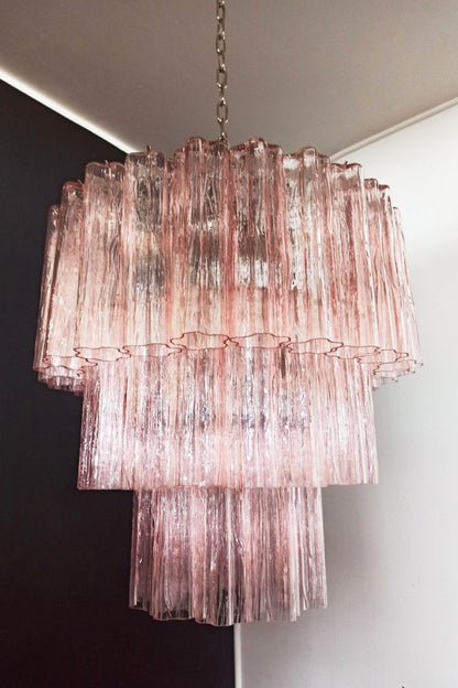 Art light pink glass tube chandelier - view 11 | everlamps