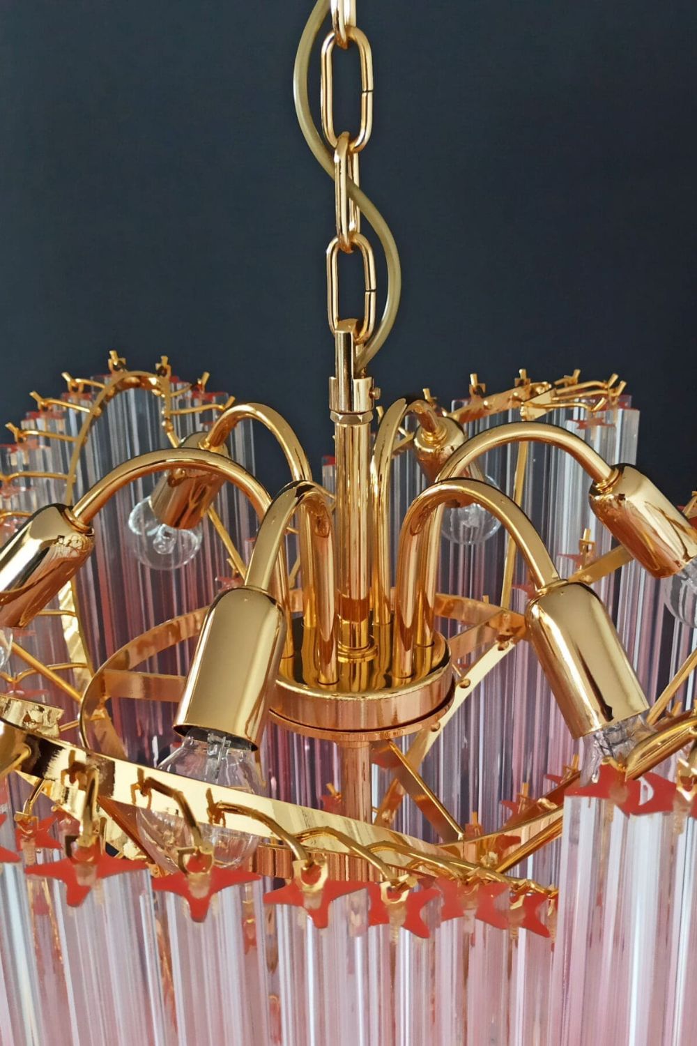 Vintage Pink Art Quadriedri Prism Chandelier - view 6 | everlamps