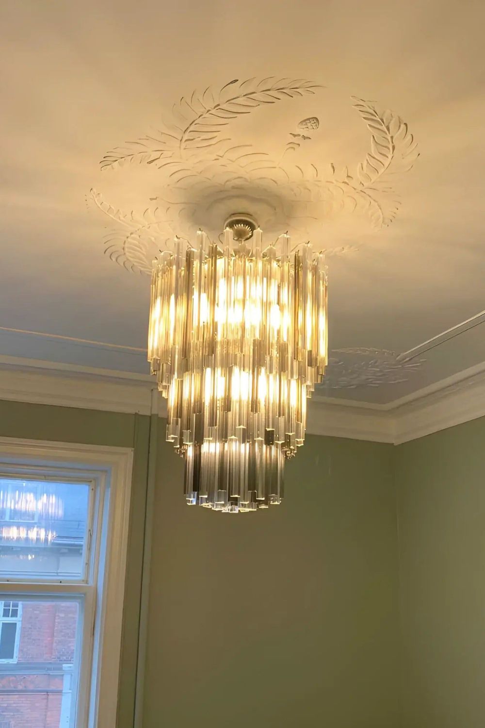 Smoked and Clear Art Glass Prism Chandelier - view 9 | everlamps