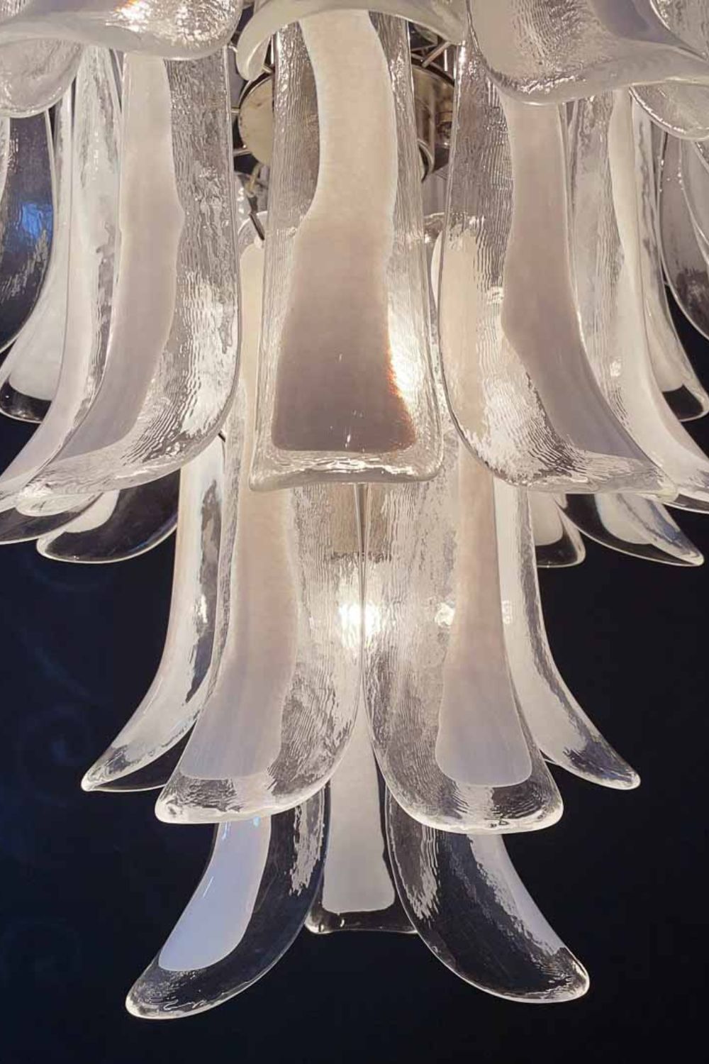 Clear Art Glass Petal Chandelier - view 6 | everlamps