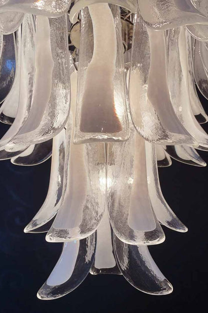 Clear Art Glass Petal Chandelier - view 6 | everlamps