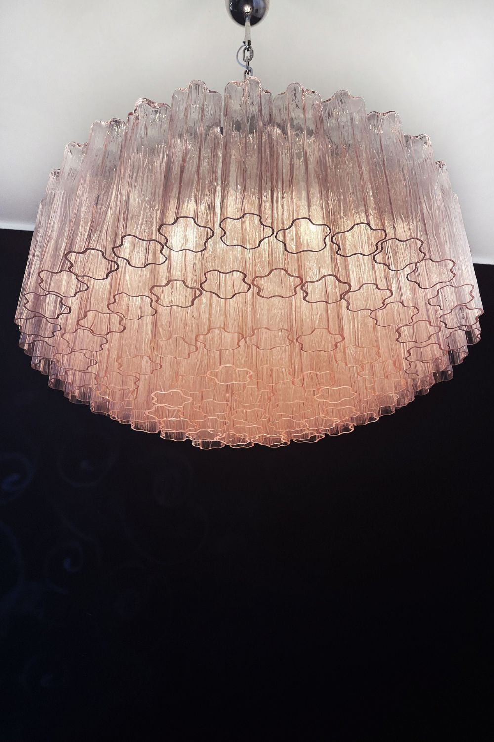 Pink Art Glass Tube Chandelier - view 7 | everlamps