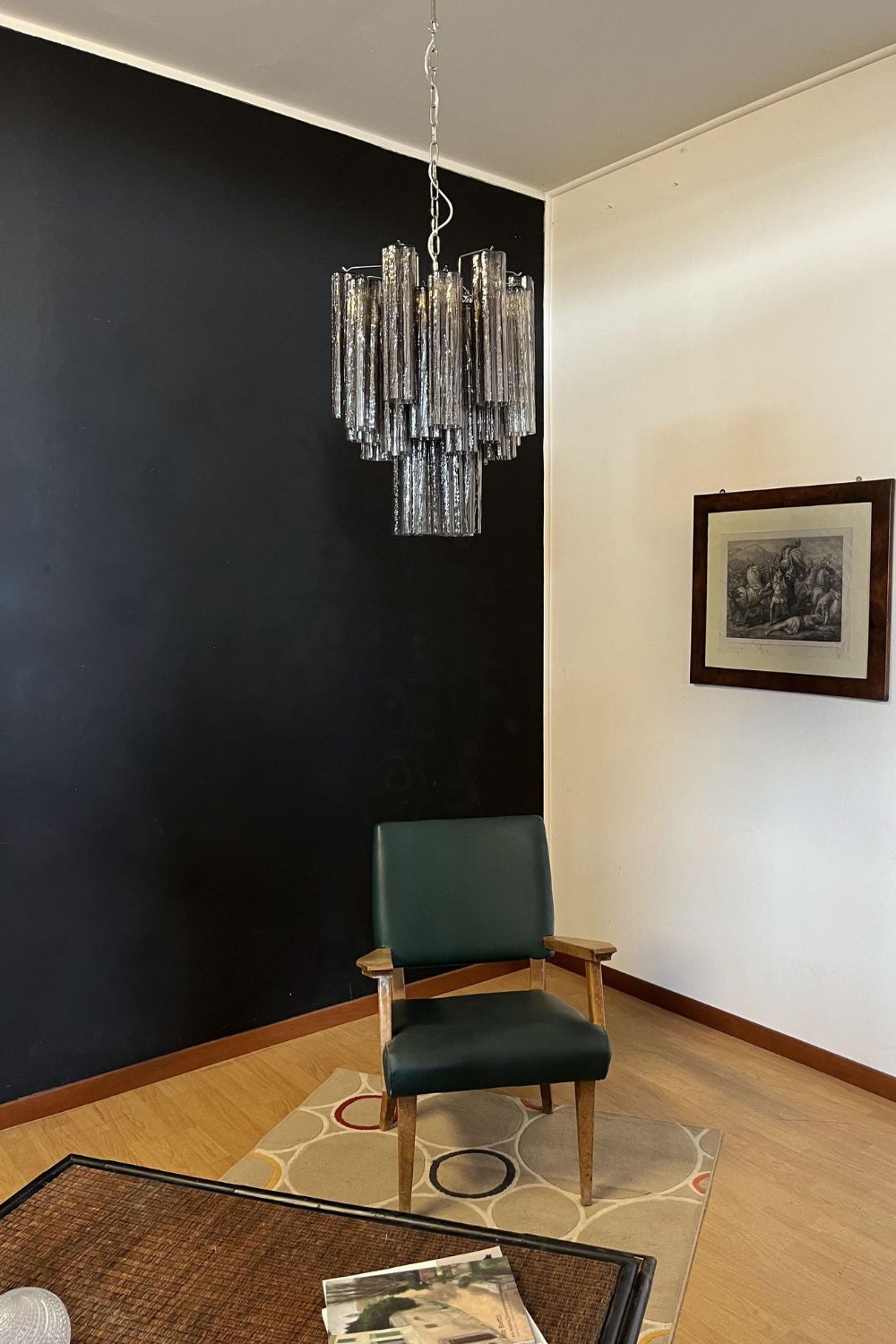 Vintage Smoked Glass Tube Chandelier - view 5 | everlamps
