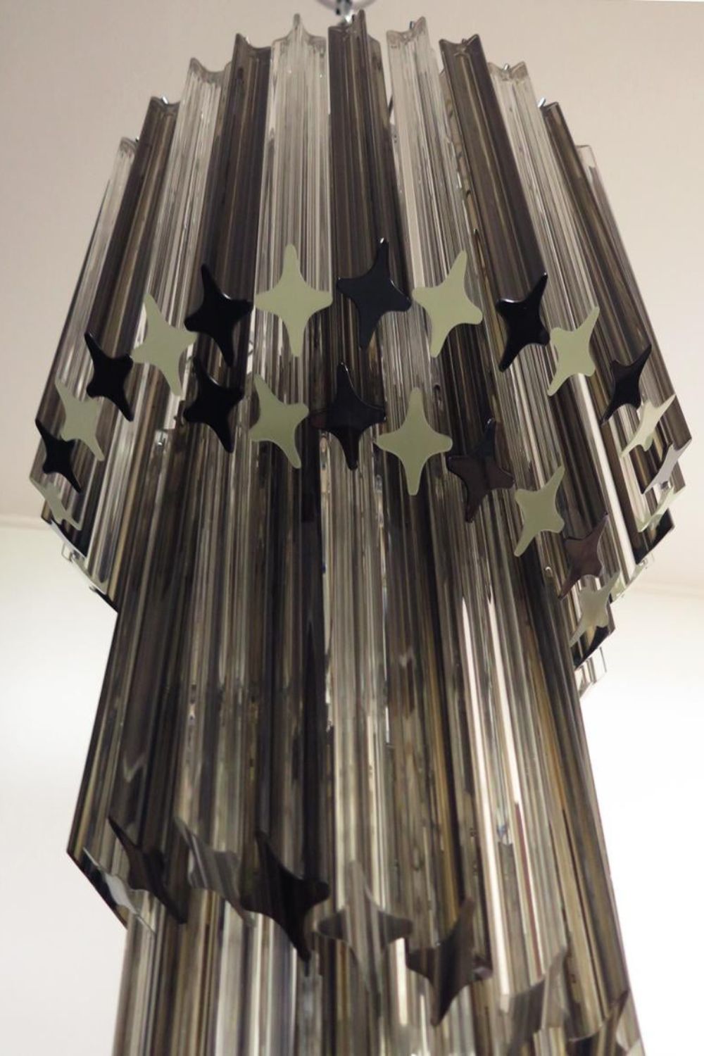 1983 Smoked Glass Prism Chandelier - view 11 | everlamps