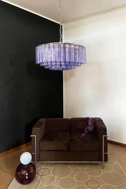 Italian Modernist Purple Art Glass Tube Chandelier - view 7 | everlamps