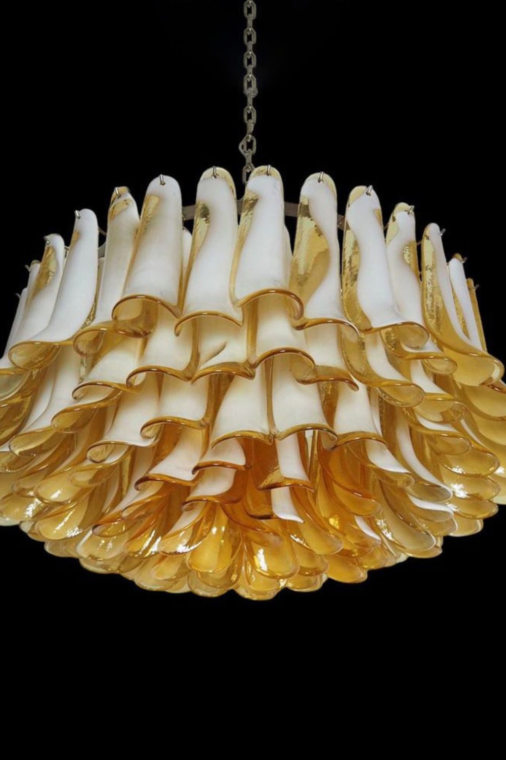 Amber Art Glass Petal Chandelier - view 9 | everlamps