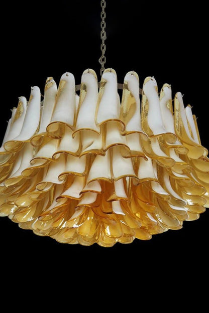 Amber Art Glass Petal Chandelier - view 9 | everlamps