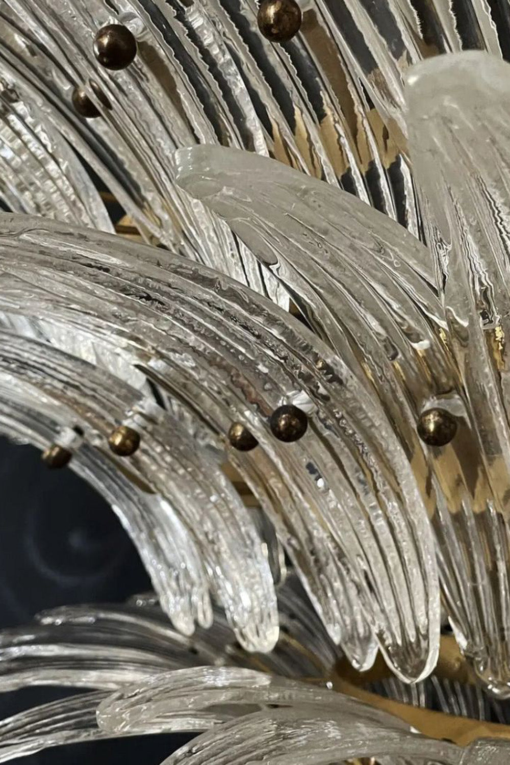 Art Palm Leaf 4-Tier Clear Glass Chandelier - view 6 | everlamps