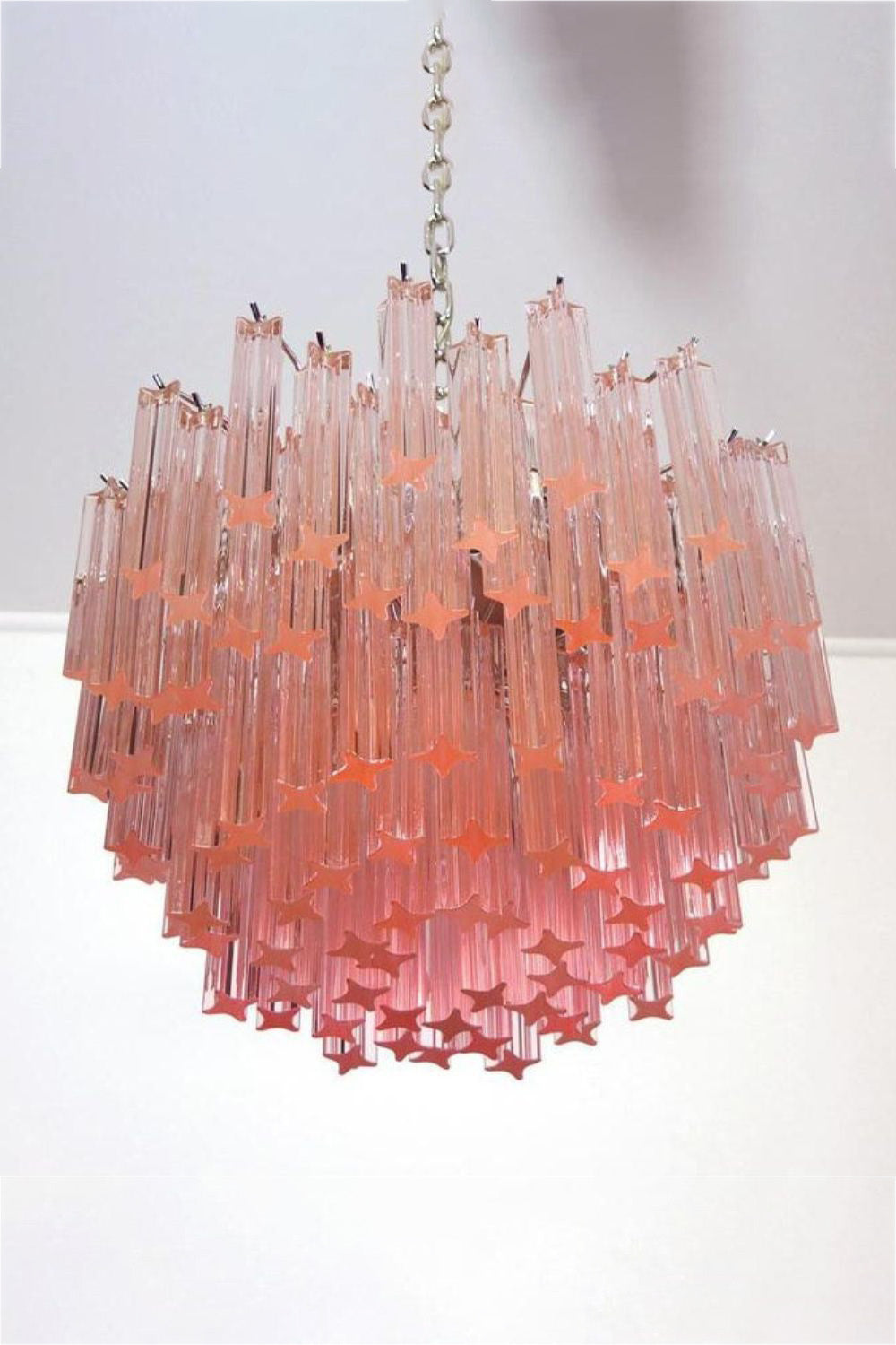 Venetian Pink Crystal Tube Art Chandelier - view 7 | everlamps