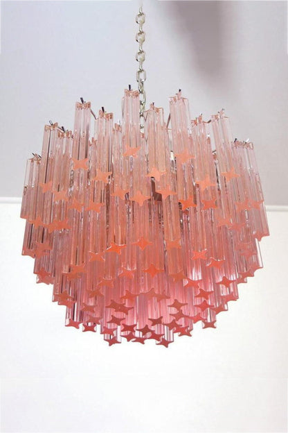 Venetian Pink Crystal Tube Art Chandelier - view 7 | everlamps