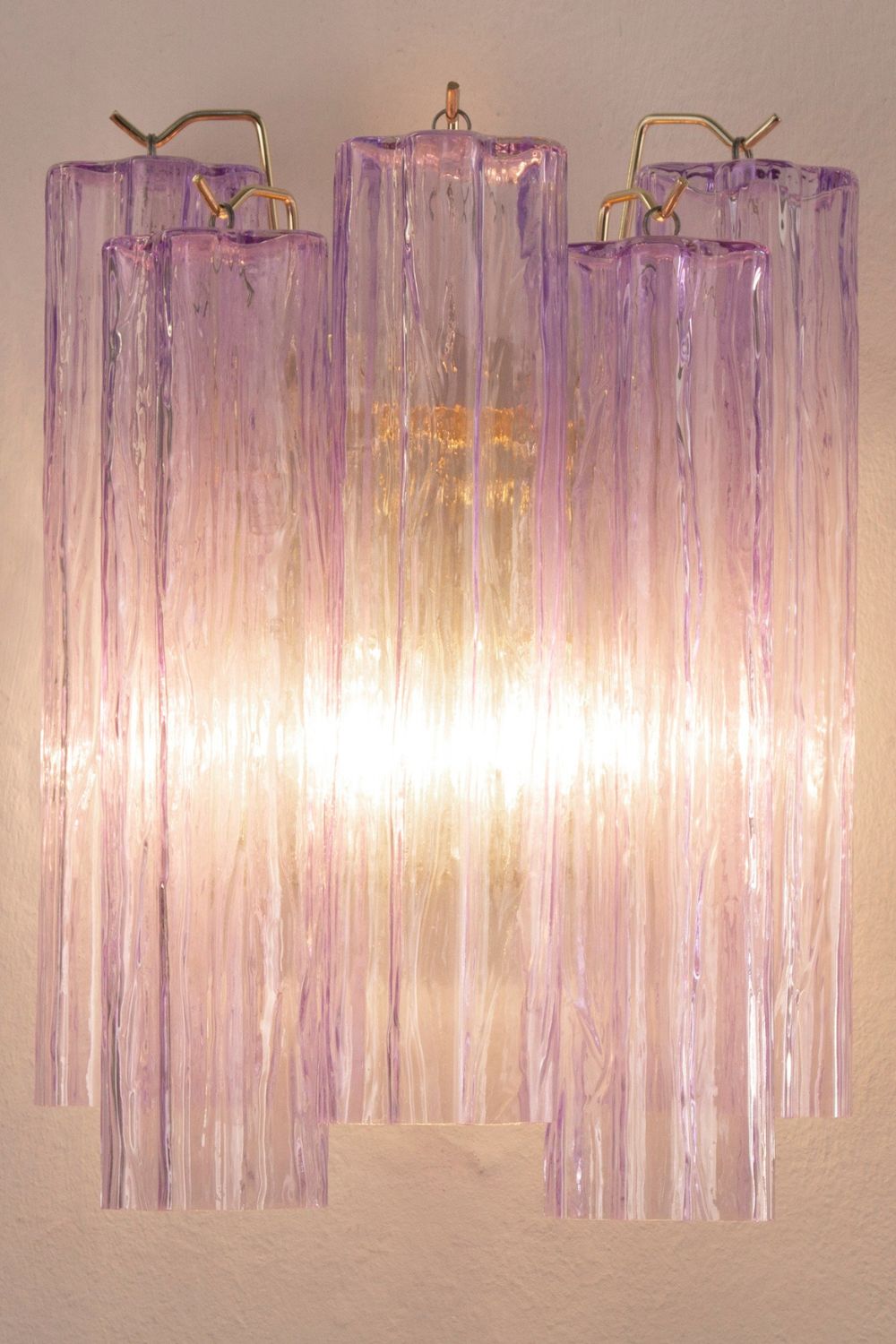Handcrafted Art Violet Glass Wall Lamp - view 6 | everlamps