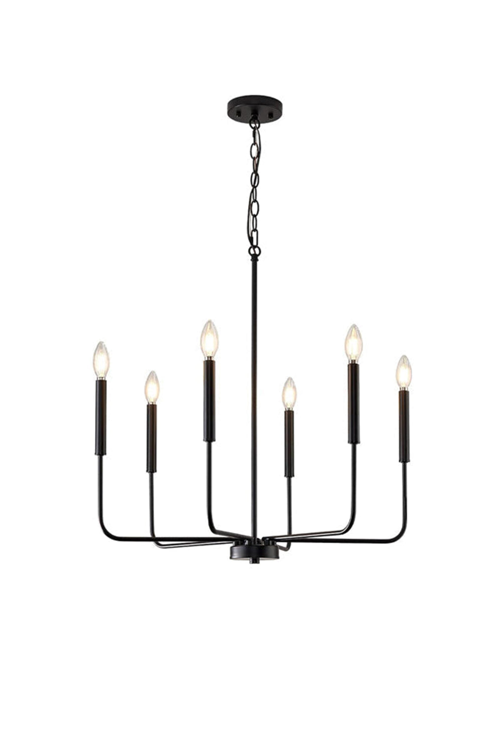 Black Iron Classic Candle Chandelier - view 20 | everlamps