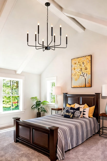 Black Iron Classic Candle Chandelier - view 3 | everlamps