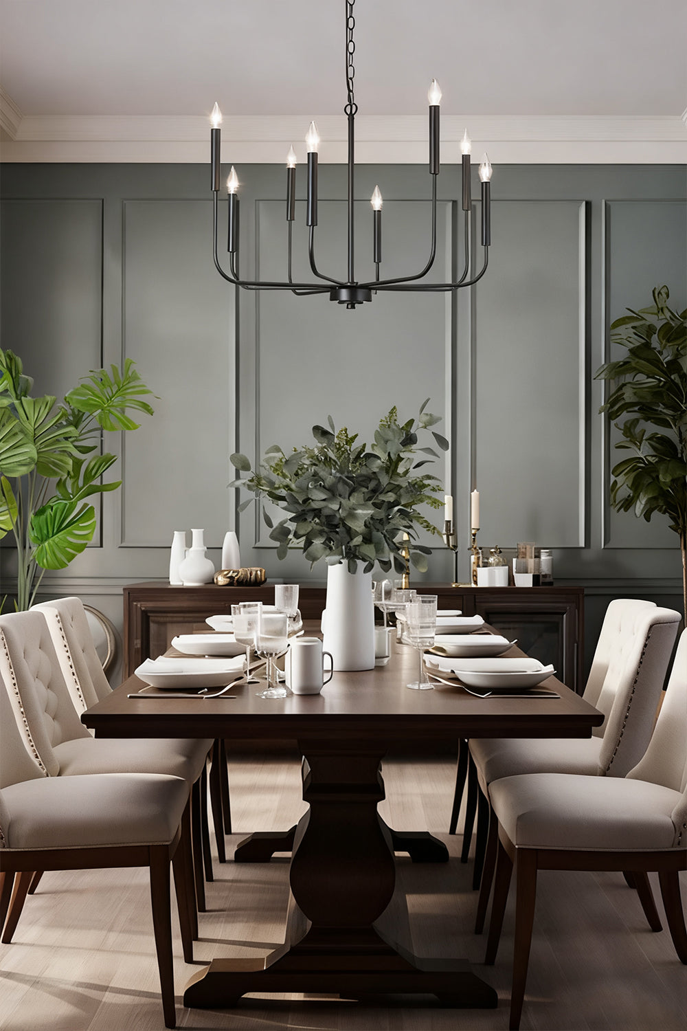 Black Iron Classic Candle Chandelier - view 6 | everlamps