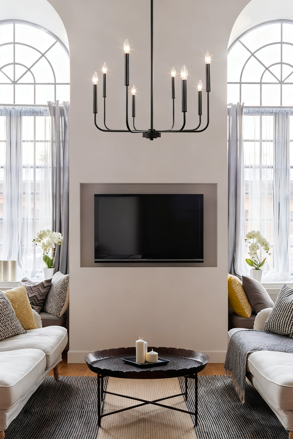 Black Iron Classic Candle Chandelier - view 4 | everlamps