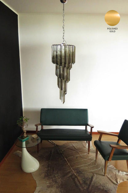 1983 Smoked Glass Prism Chandelier - view 13 | everlamps
