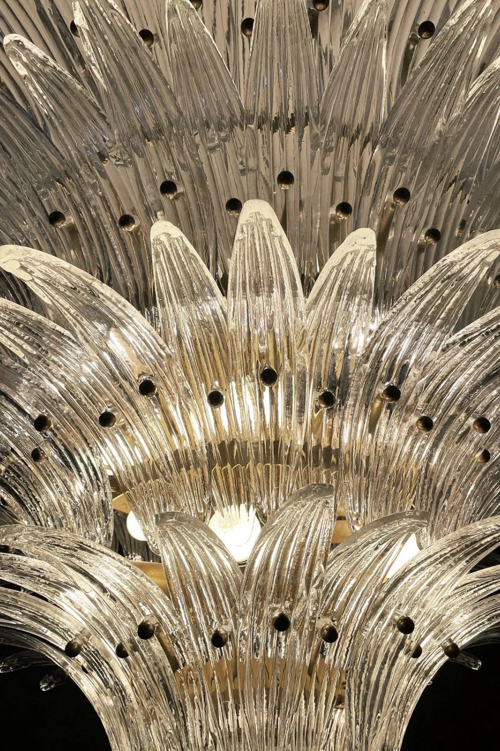 Art Palm Leaf 4-Tier Clear Glass Chandelier - view 7 | everlamps