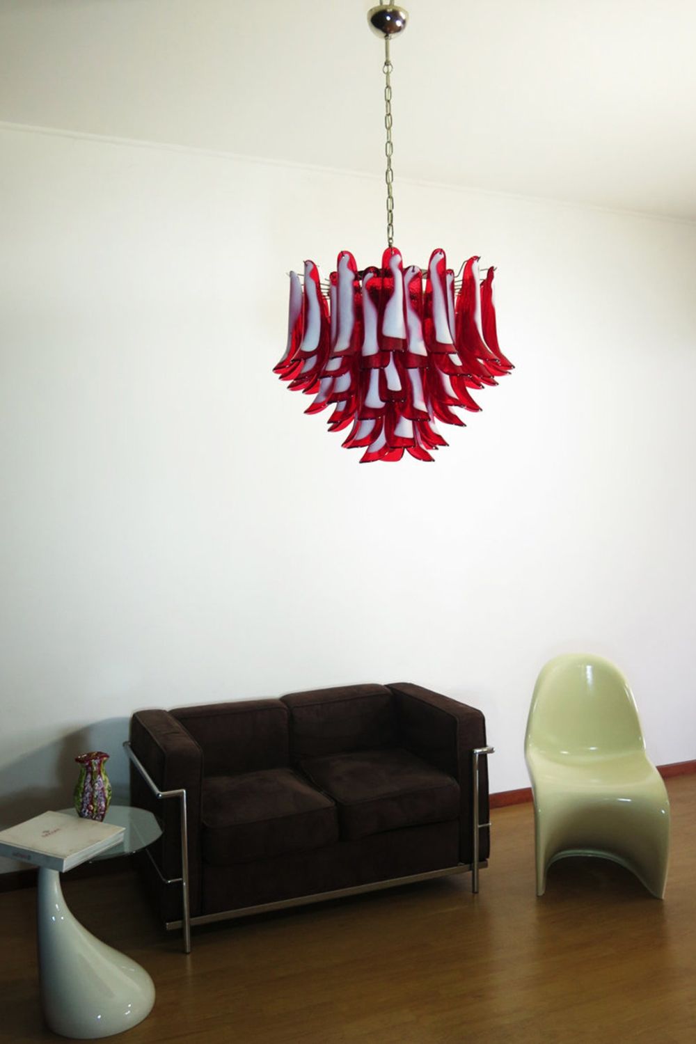 Red Art Glass Petal Chandelier - view 8 | everlamps