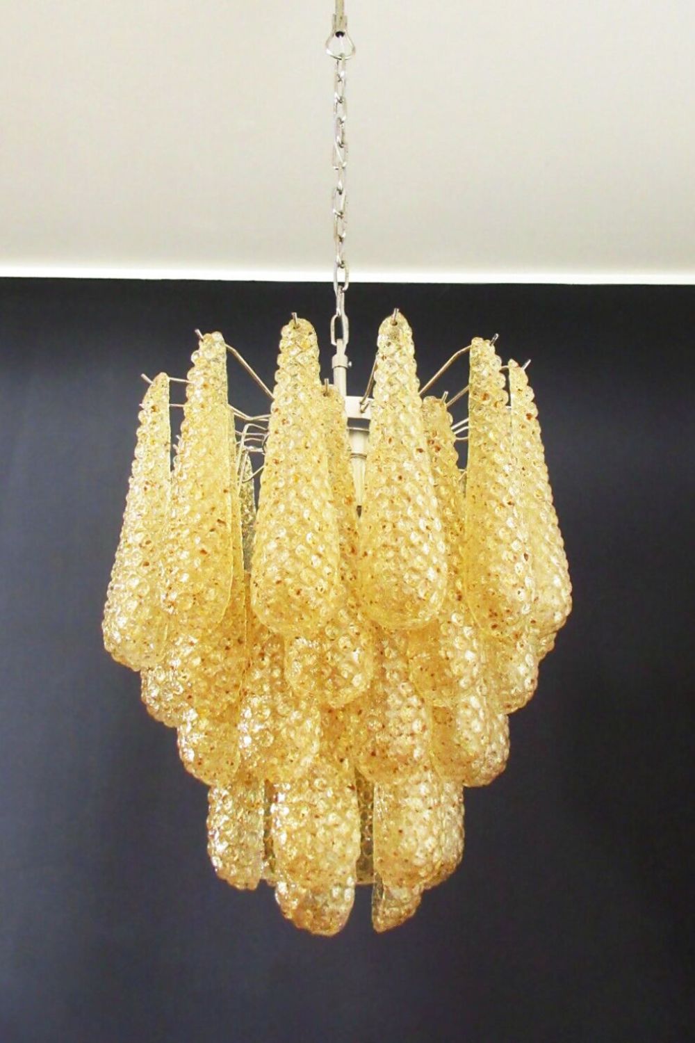 Art Handcrafted Golden Glass Chandelier - view 4 | everlamps