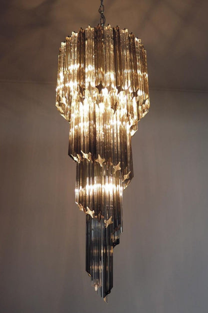 1983 Smoked Glass Prism Chandelier - view 6 | everlamps