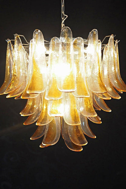 Mazzega Amber Glass Petal Chandelier - view 9 | everlamps