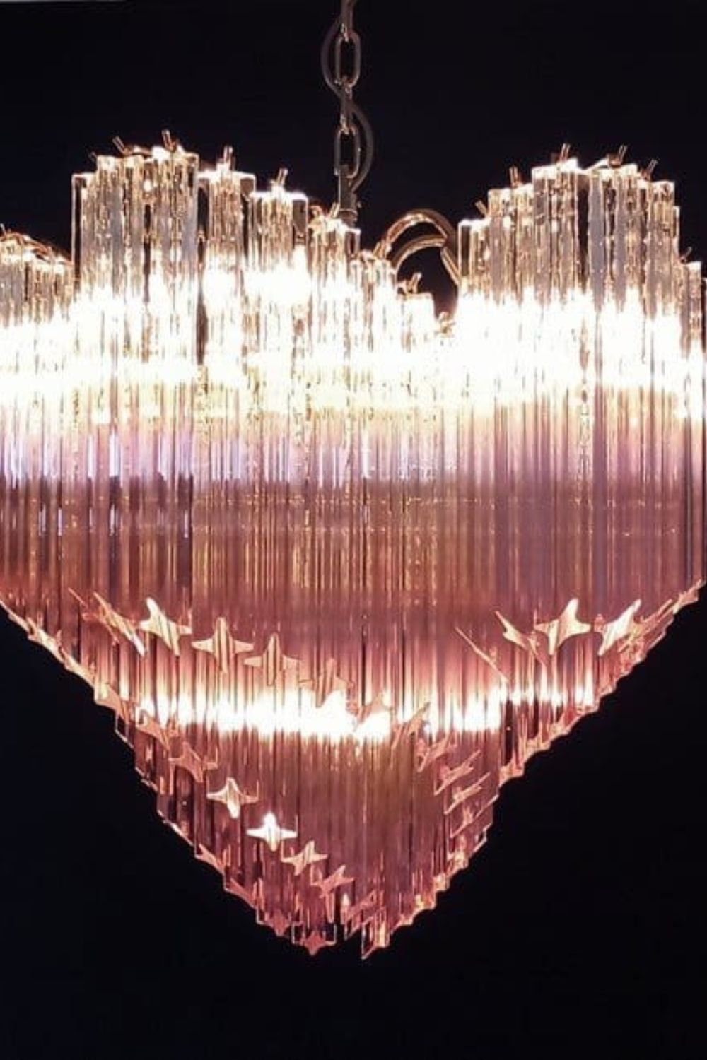 Vintage Pink Art Quadriedri Prism Chandelier - view 8 | everlamps