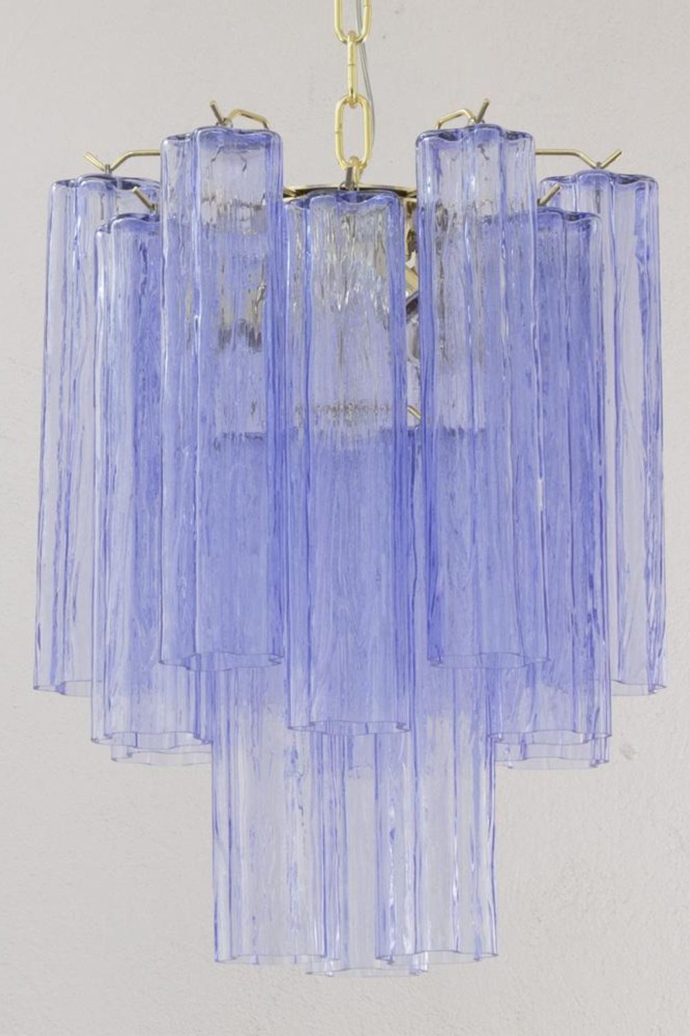 Vintage Art Blue-Purple Glass Tube Chandelier - view 6 | everlamps
