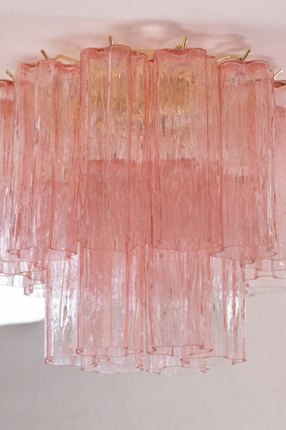 Vintage Pink Murano Tronchi Glass Ceiling Light - view 8 | everlamps