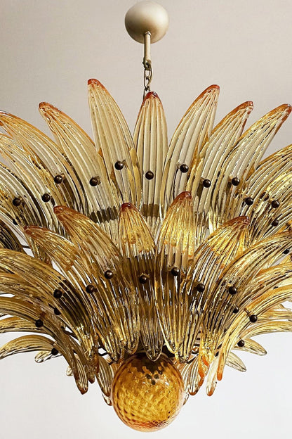 Amber Art Glass Palmette  Chandelier - view 7 | everlamps