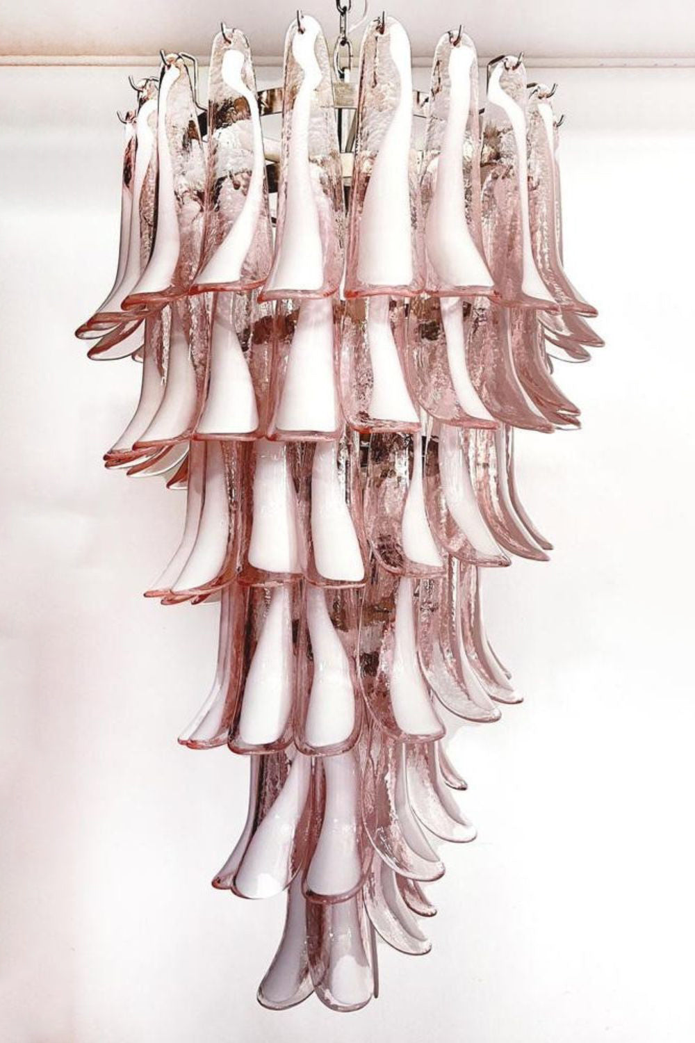 Italian Vintage Pink Spiral Art Chandelier - view 5 | everlamps