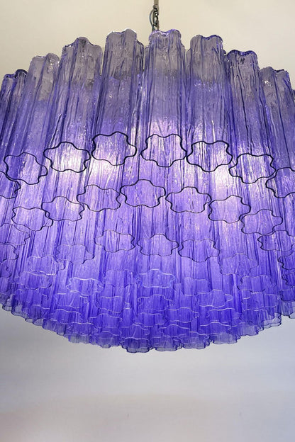 Italian Modernist Purple Art Glass Tube Chandelier - view 15 | everlamps