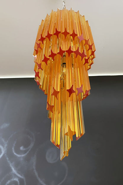 Amber Murano Glass Prism Spiral Chandelier - view 11 | everlamps