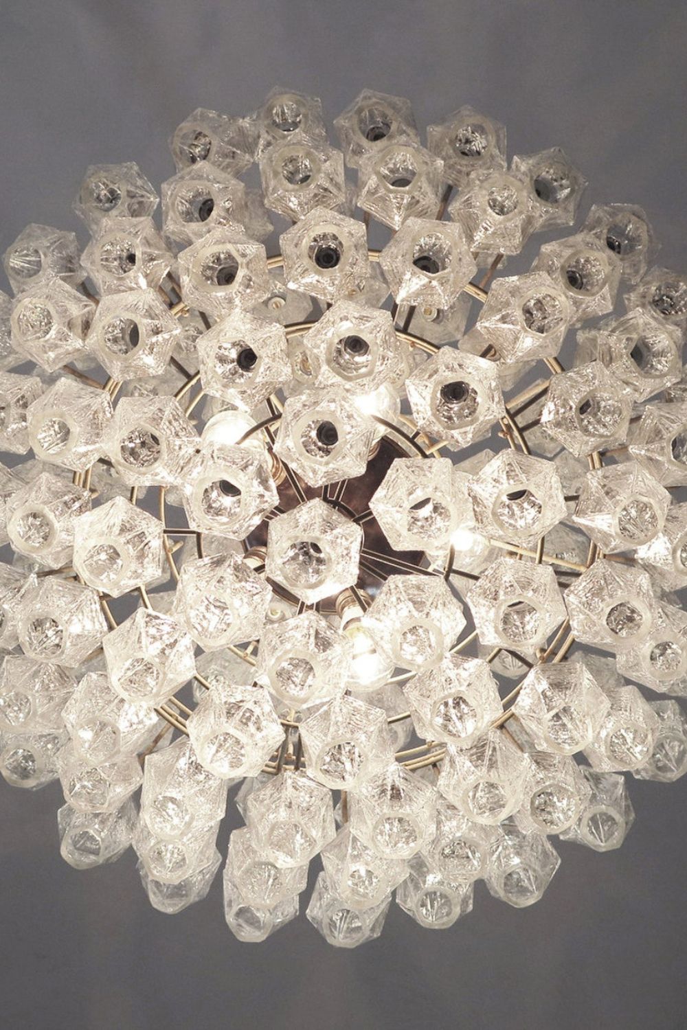 spherical Clear Art Polyhedron Glass Chandelier - view 11 | everlamps