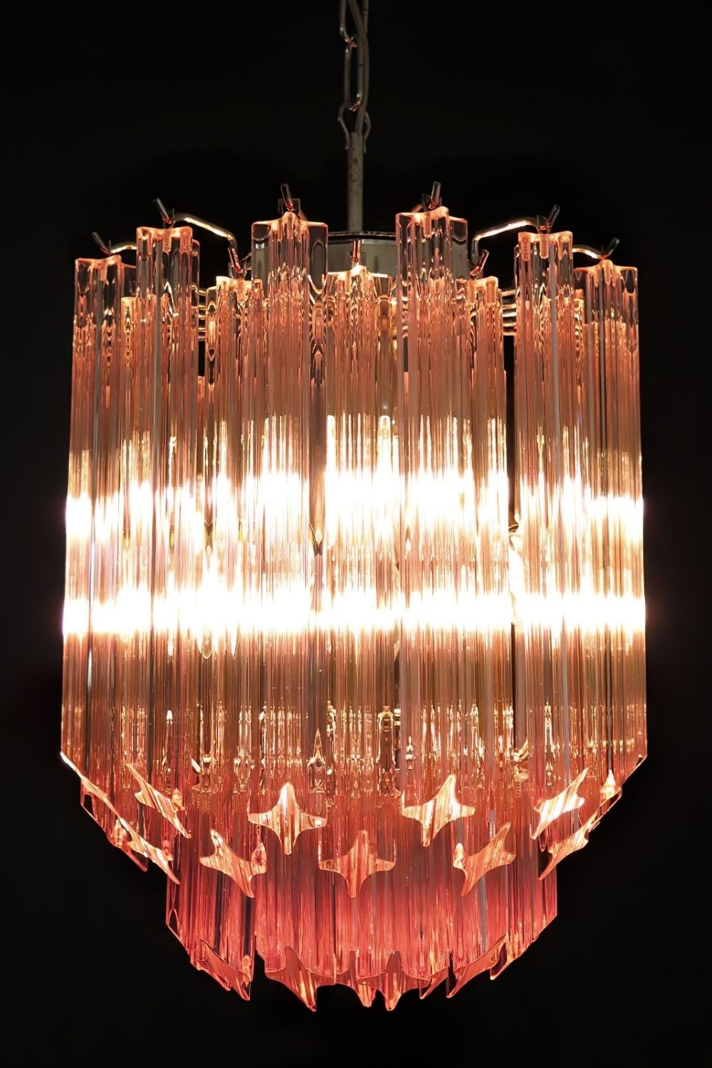 Art Pink Quadriedri Glass Chandelier - view 5 | everlamps