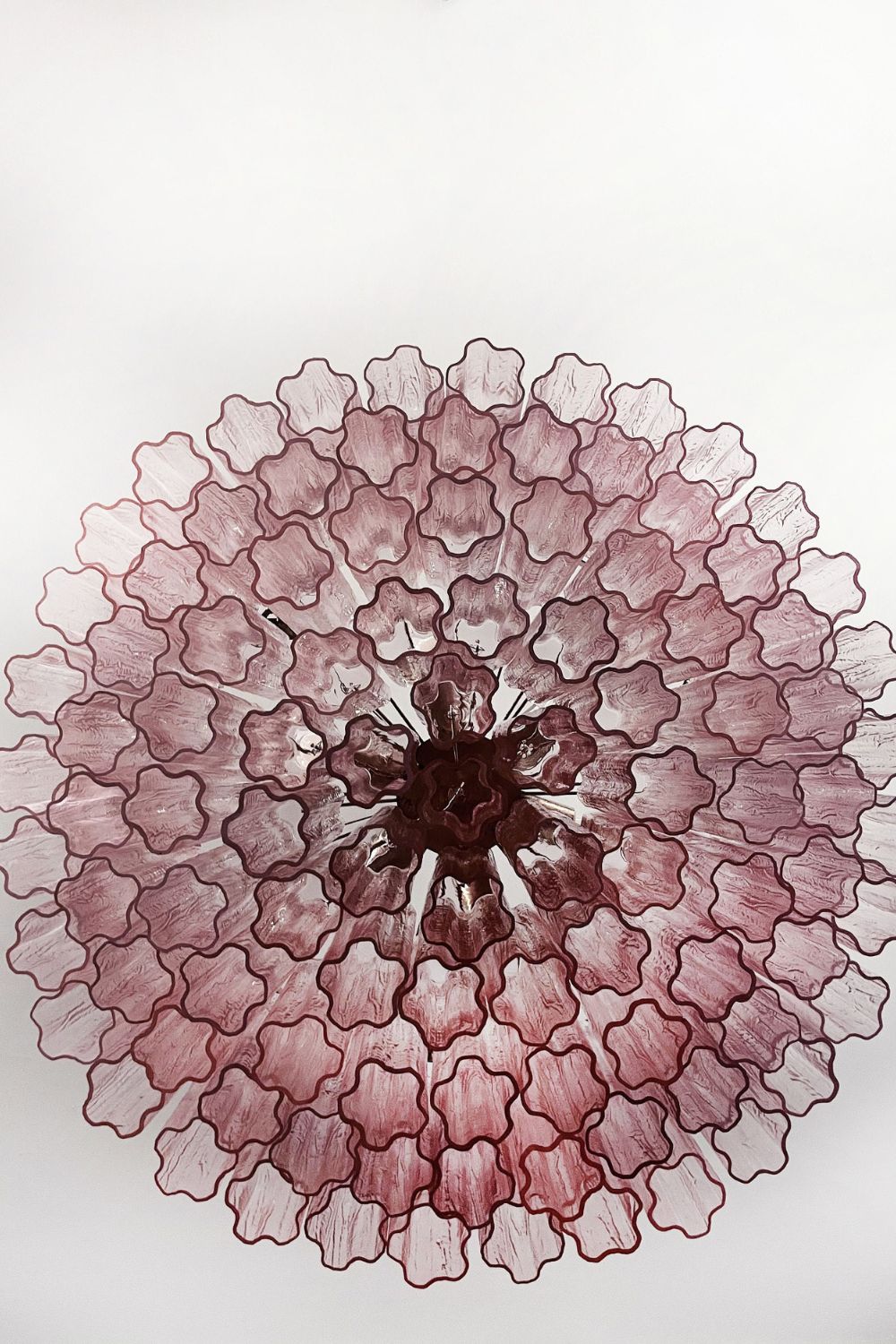 Pink Art Glass Tube Chandelier - view 10 | everlamps