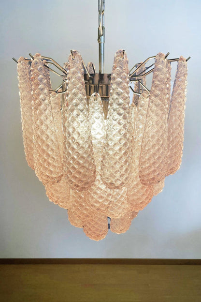 Pink Art Glass Teardrop Chandelier - view 9 | everlamps