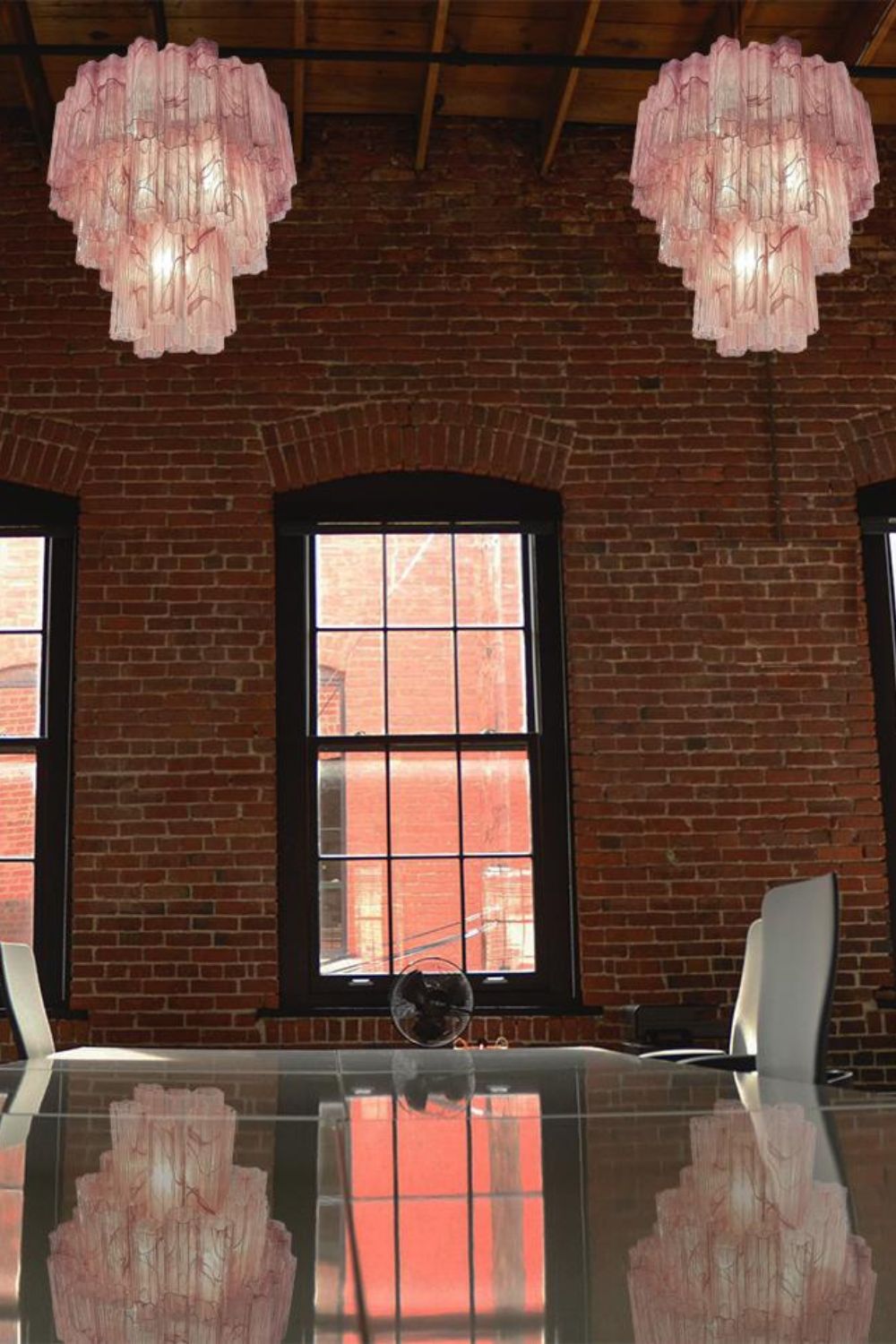 Ruby Glow Art Three-Tier Glass Chandelier - view 7 | everlamps