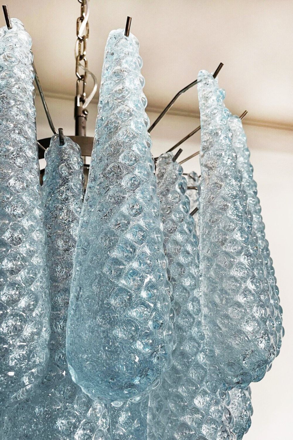 Vintage Italian Blue Art Teardrop Chandelier - view 12 | everlamps