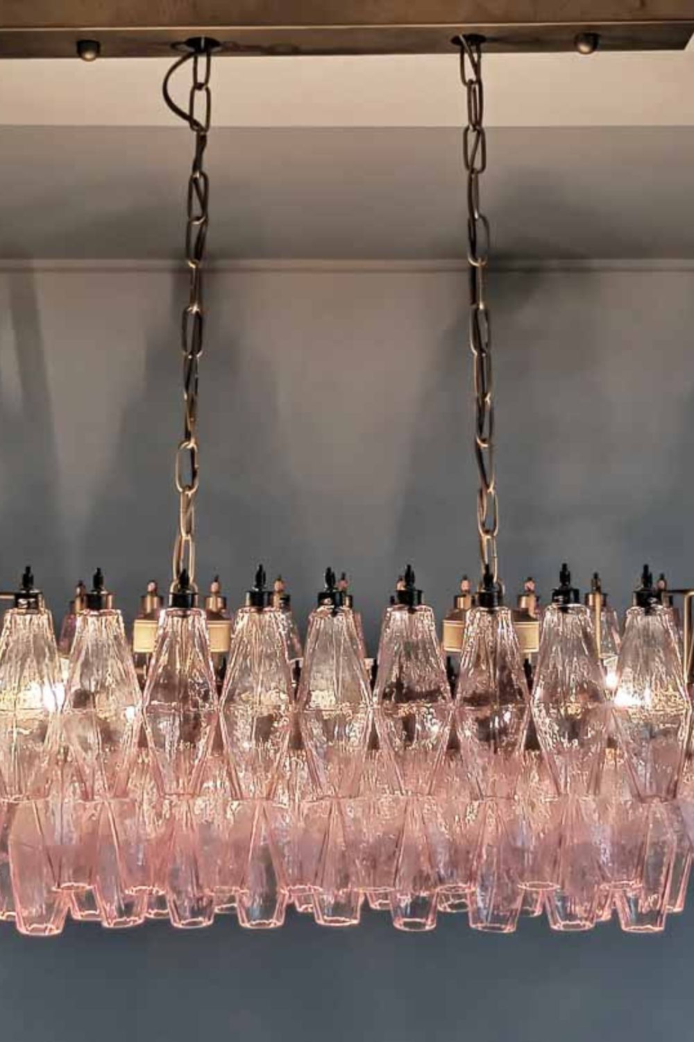 Art Poliedri Pink Glass Chandelier - view 7 | everlamps