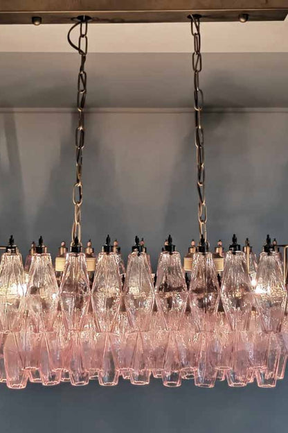 Art Poliedri Pink Glass Chandelier - view 7 | everlamps