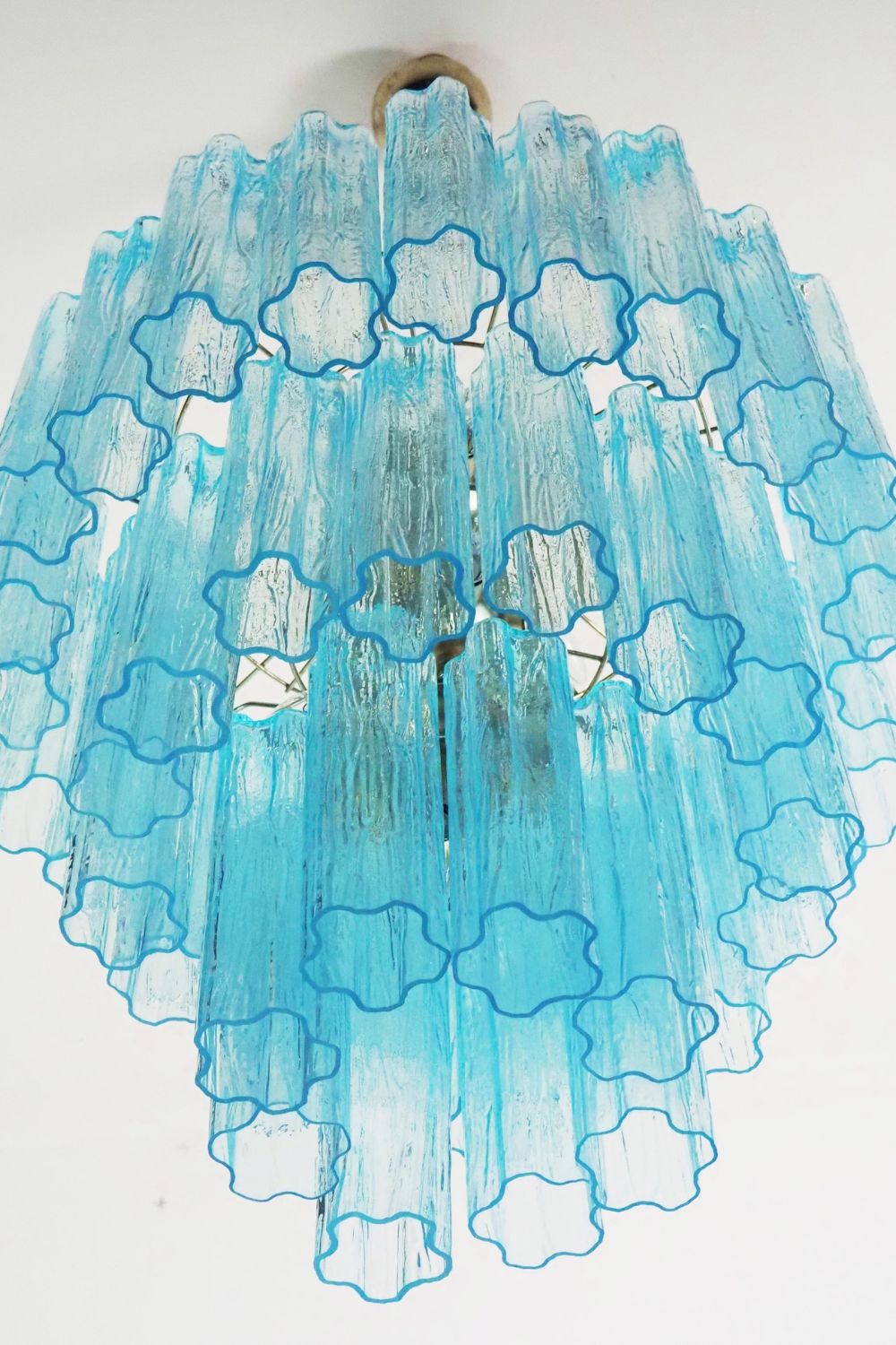 Three-tier Art Venetian blue glass chandelier - view 7 | everlamps