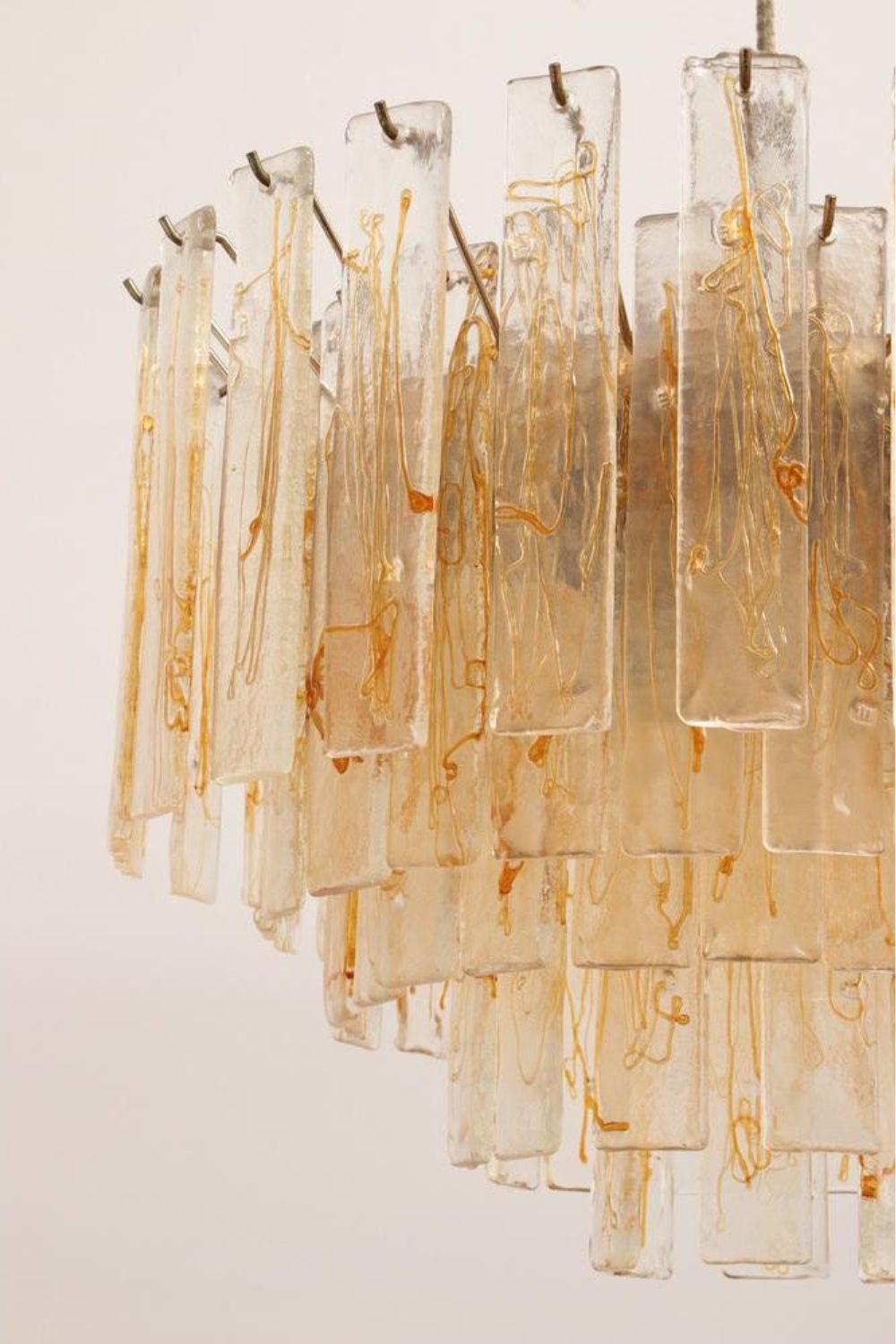 Amber Art Glass Tiered Chandelier - view 9 | everlamps