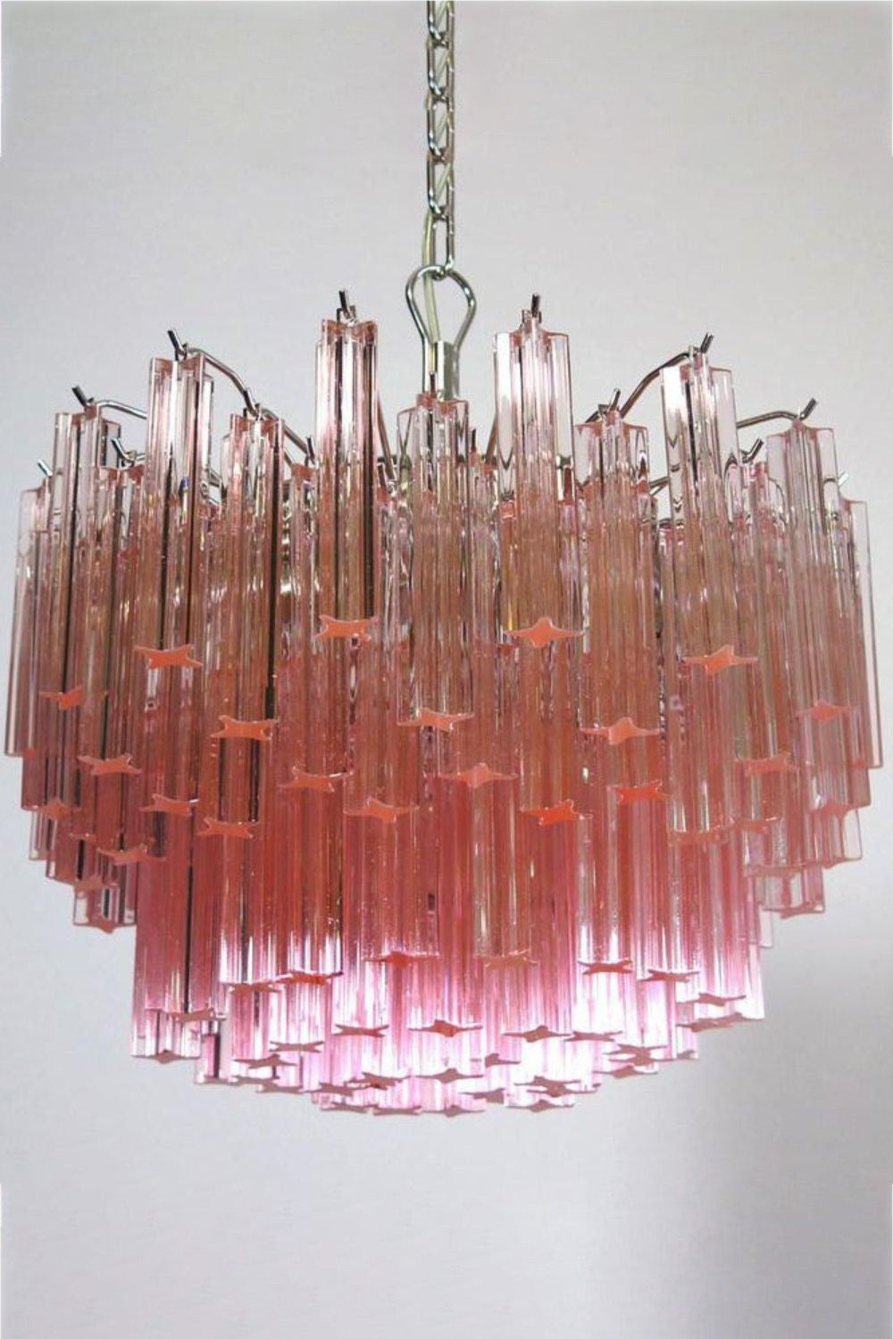 Venetian Pink Crystal Tube Art Chandelier - view 14 | everlamps