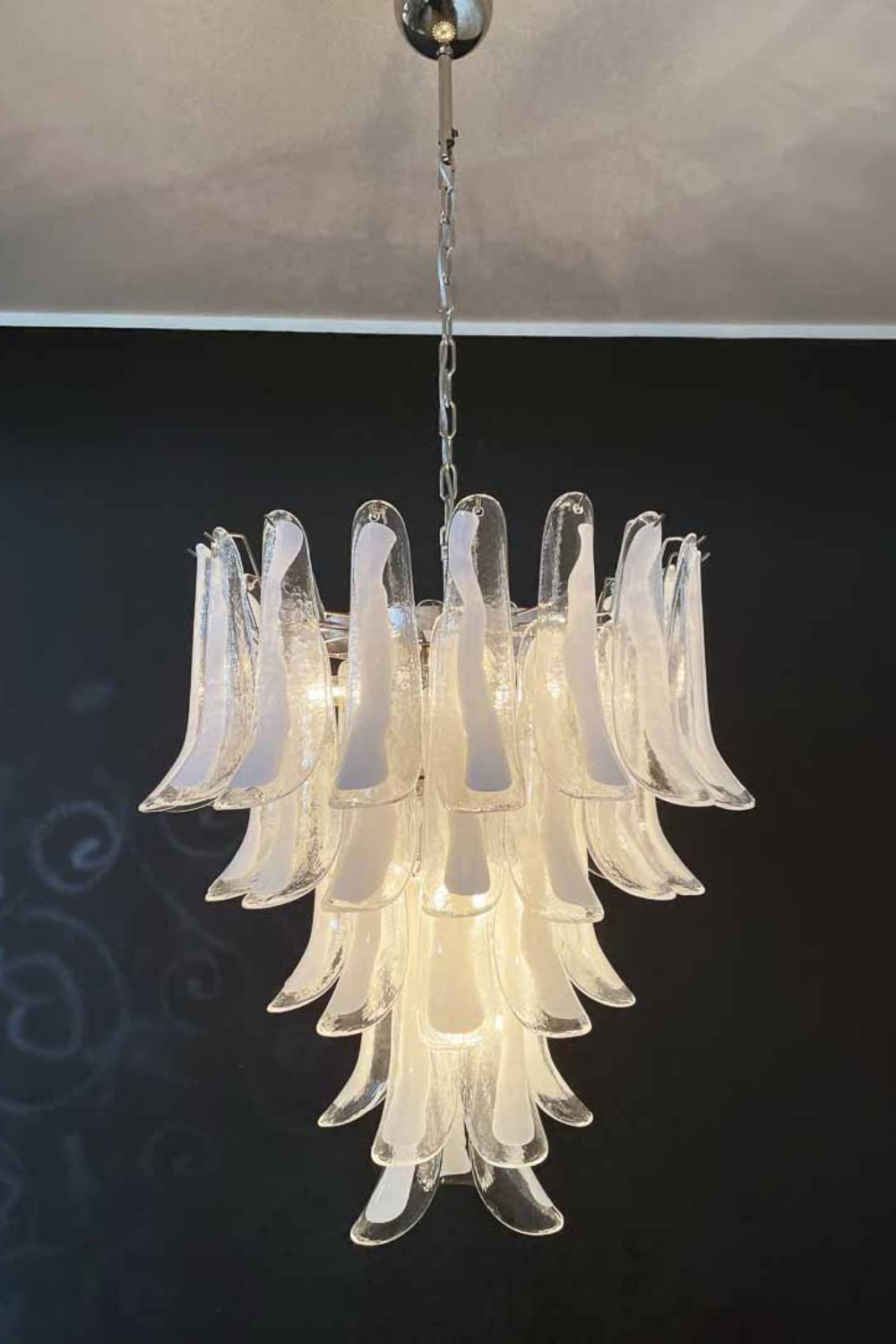 Clear Art Glass Petal Chandelier - view 7 | everlamps