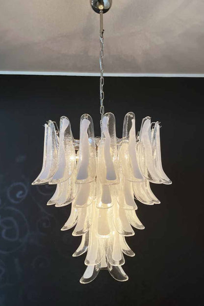 Clear Art Glass Petal Chandelier - view 7 | everlamps