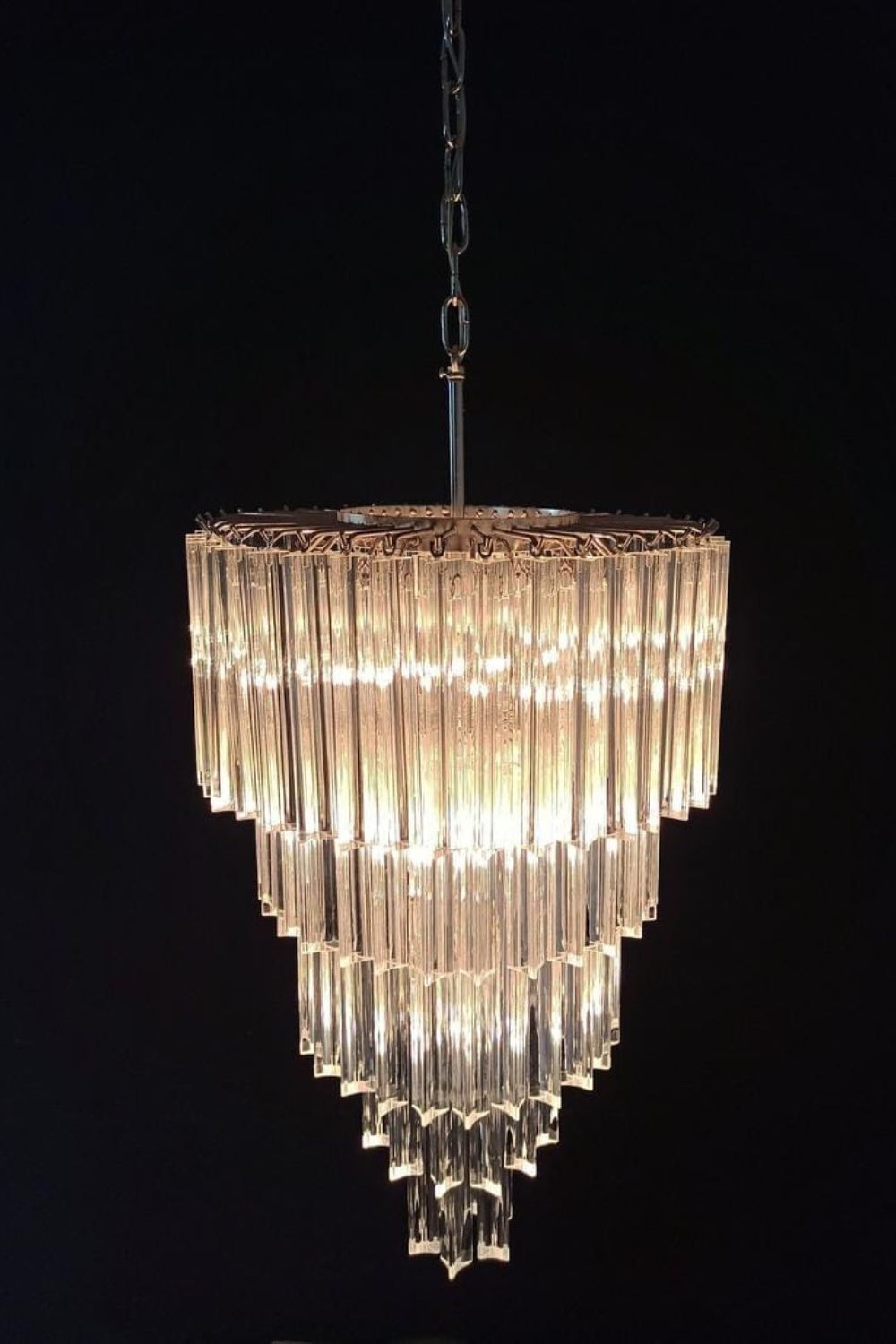 Transparent Art Glass Prism Tiered Chandelier - view 4 | everlamps