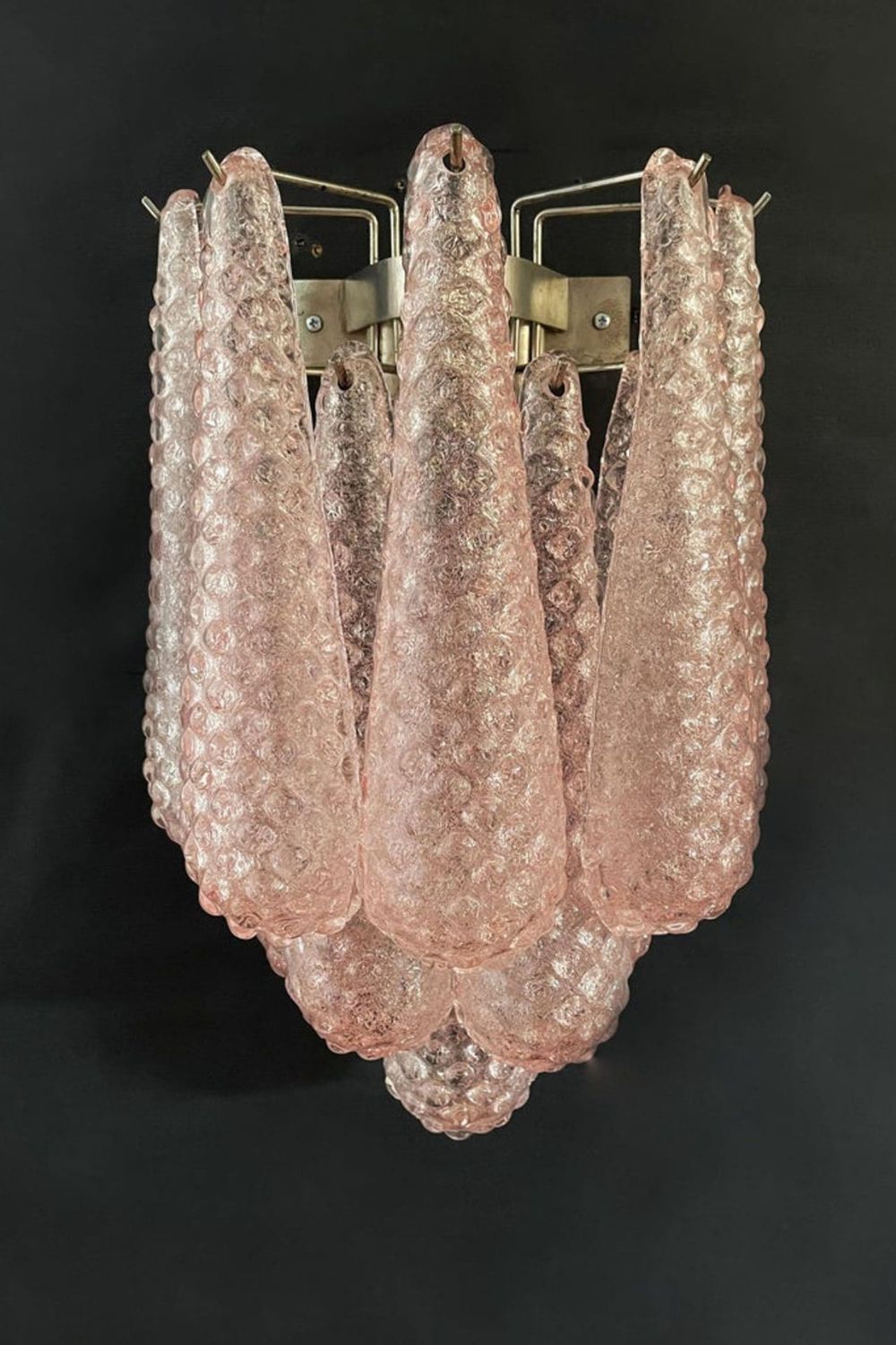 1970s Pink Art Glass Petal Wall Lamp - view 7 | everlamps