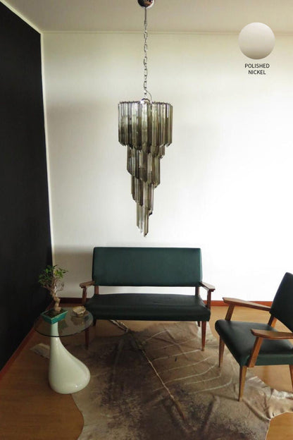 1983 Smoked Glass Prism Chandelier - view 12 | everlamps