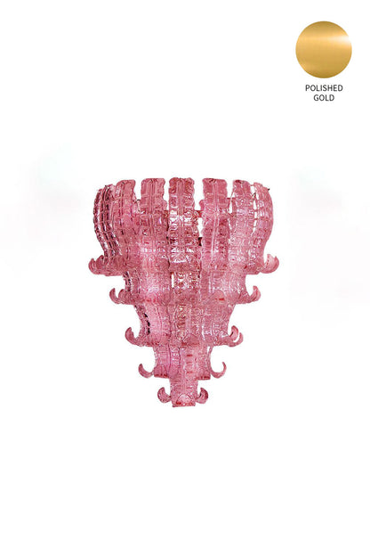 Art pink glass Felci chandelier - view 13 | everlamps