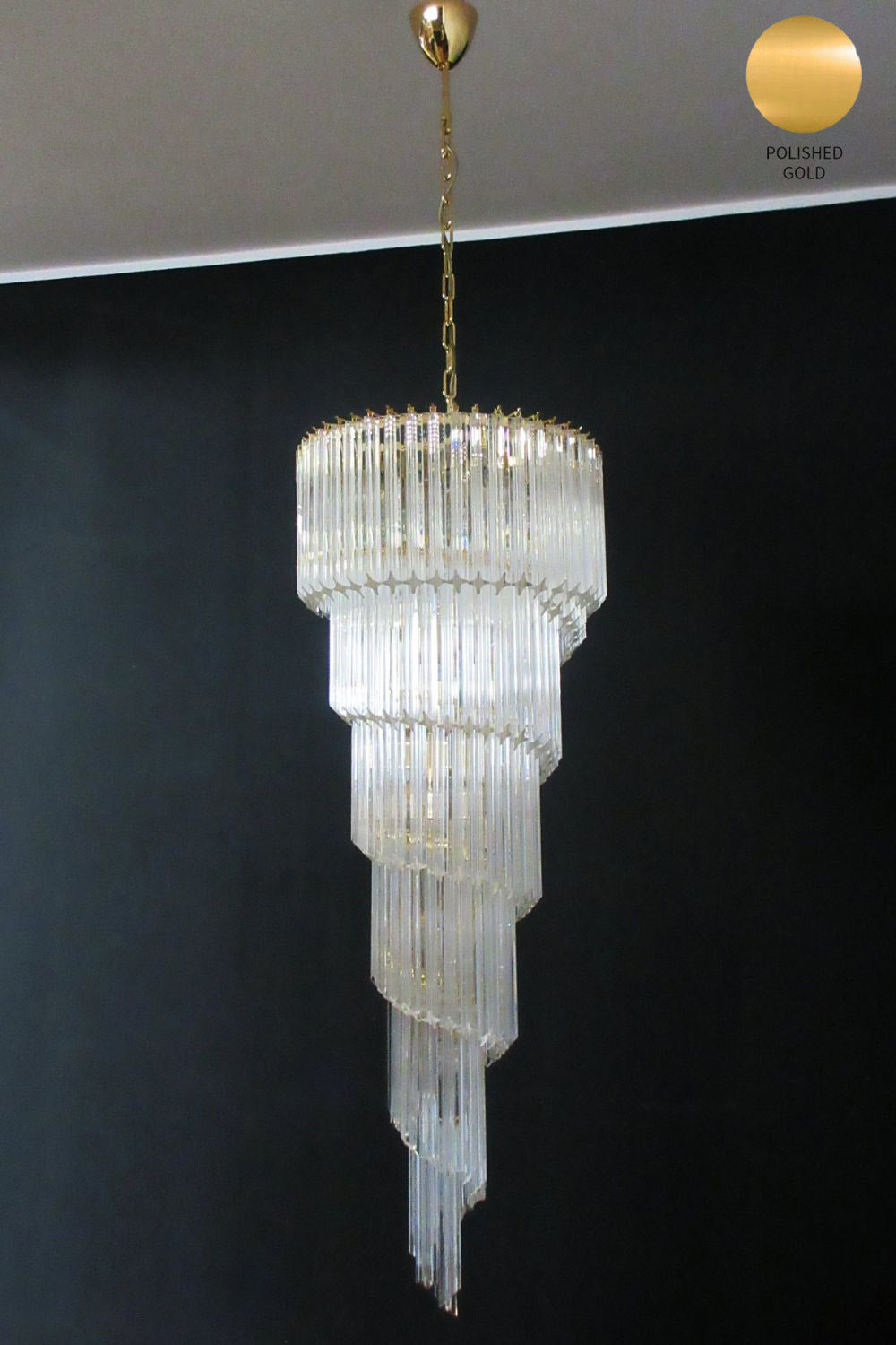 Art Style Spiral Glass Chandelier - view 13 | everlamps